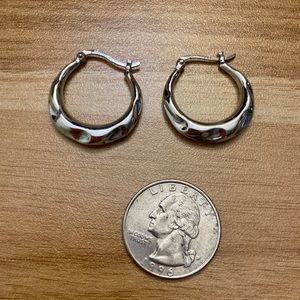 Textured sterling Silver hoop earrings